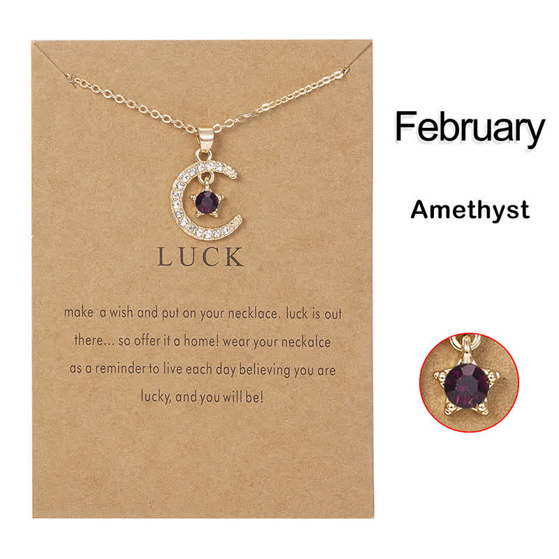 Olivenorma Month Birthstone Star Creative Gift Card Necklace