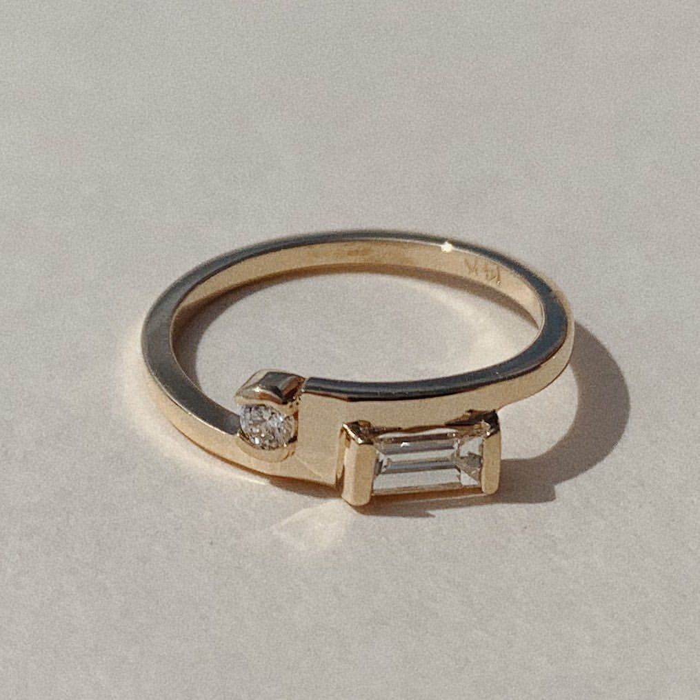 Cubic Rounded Glass Ring