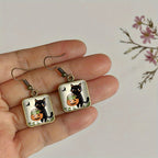 Retro Halloween Square Earrings