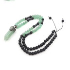 Olivenorma Natural Crystal Hexagon Prism Pendant Mala Necklace