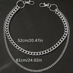 Men's Large Circle Silver Chain with Suit Pants