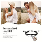 Custom Projection Bracelet Beaded Heart Charm Couple's Memory
