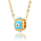 Olivenorma Oil Dripping Round Evil Eye Pendant Necklace