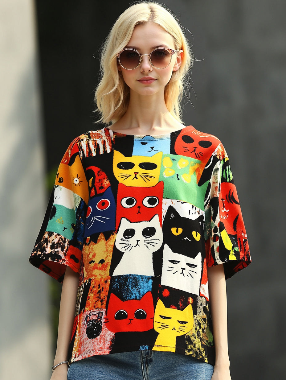 Geraldine - Patchwork Cat Dress