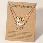 Olivenorma Angle Number & Angel Dainty Double Necklace