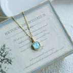 Olivenorma Square Faceted Aquamarine Necklace