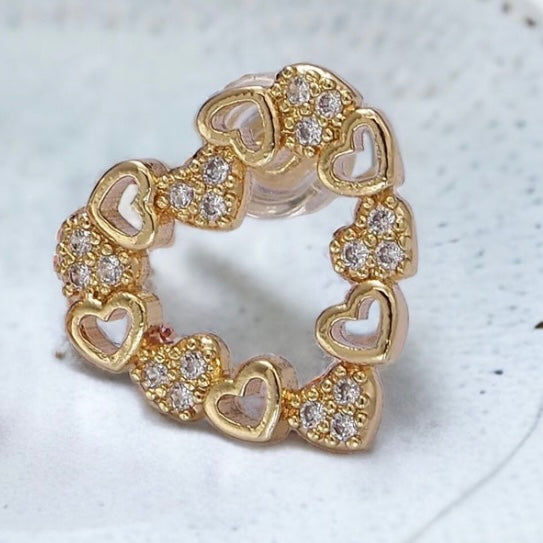 Paolina heart stud earrings