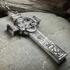 Large Artisan Irish Claddagh Cross Necklace