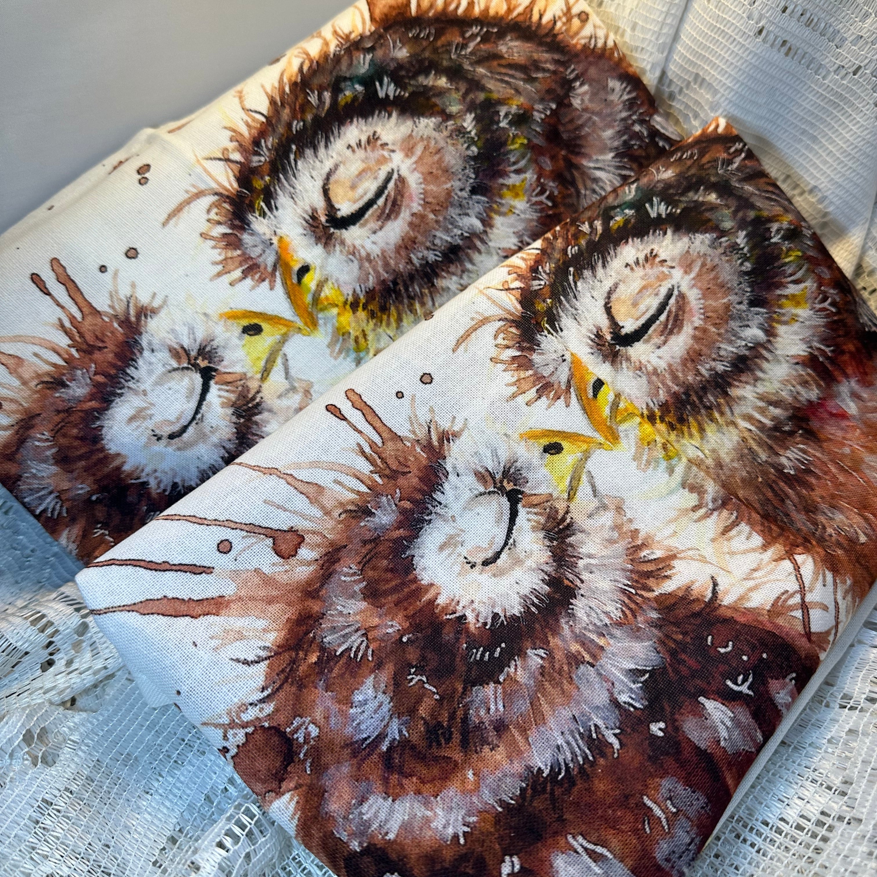 Handmade Owl Lover Tea Towel Set