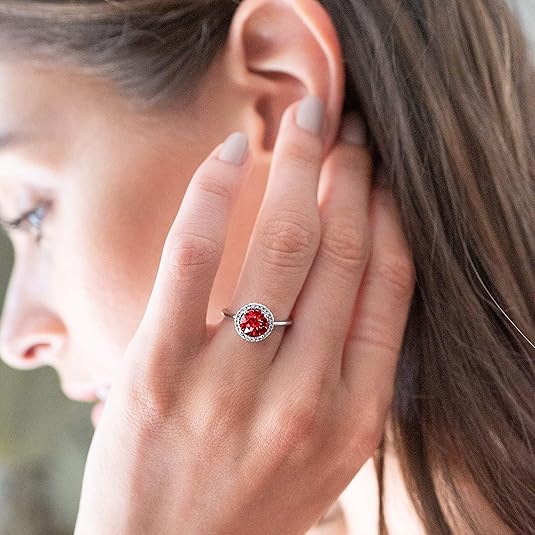 Crimson Glow Ruby Ring - White Gold