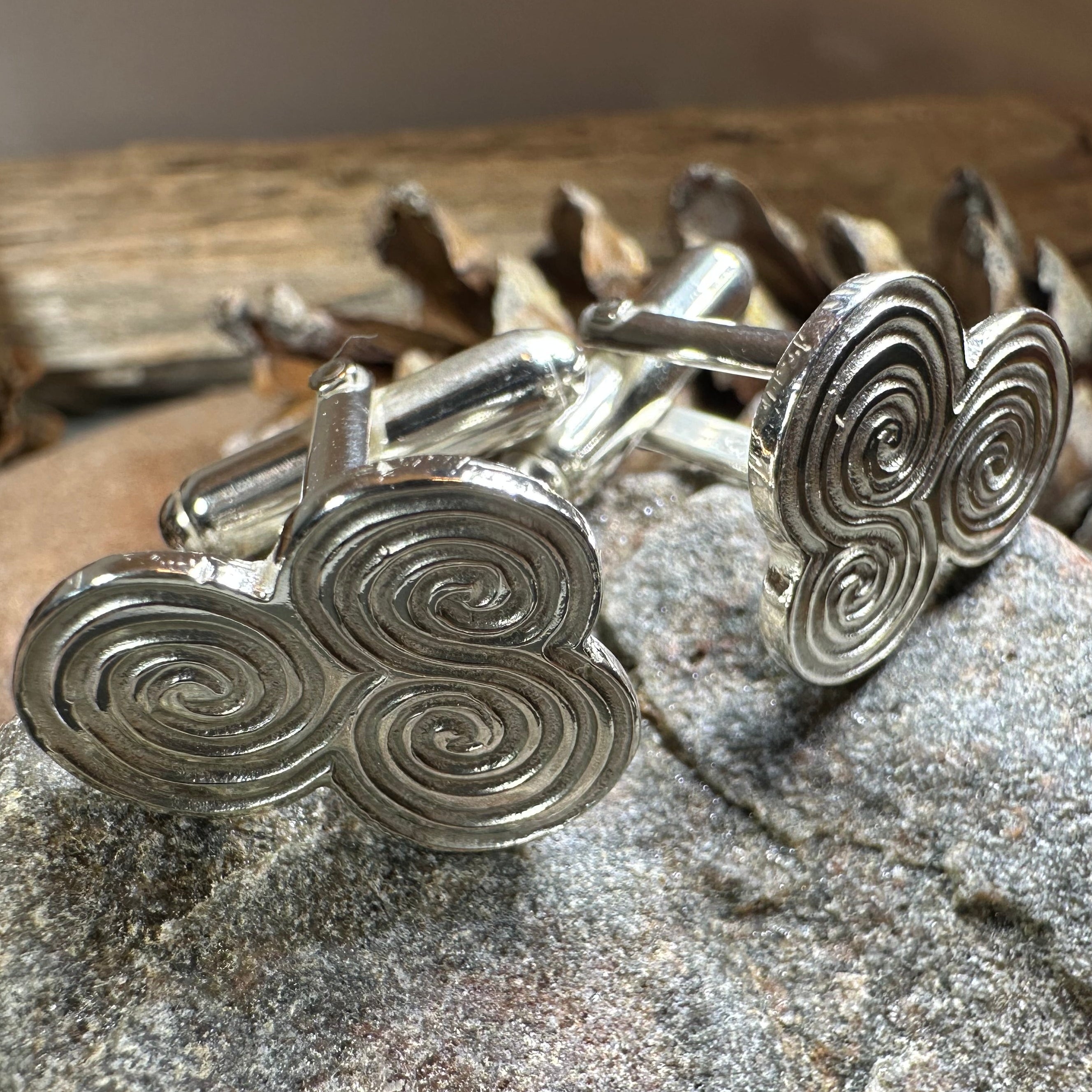 Artisan Newgrange Triple Spiral Cufflinks