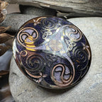 Round Enamel Triskele Knot Brooch