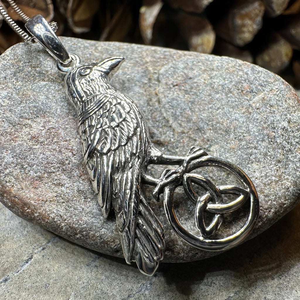 Celtic Guardian Raven Necklace