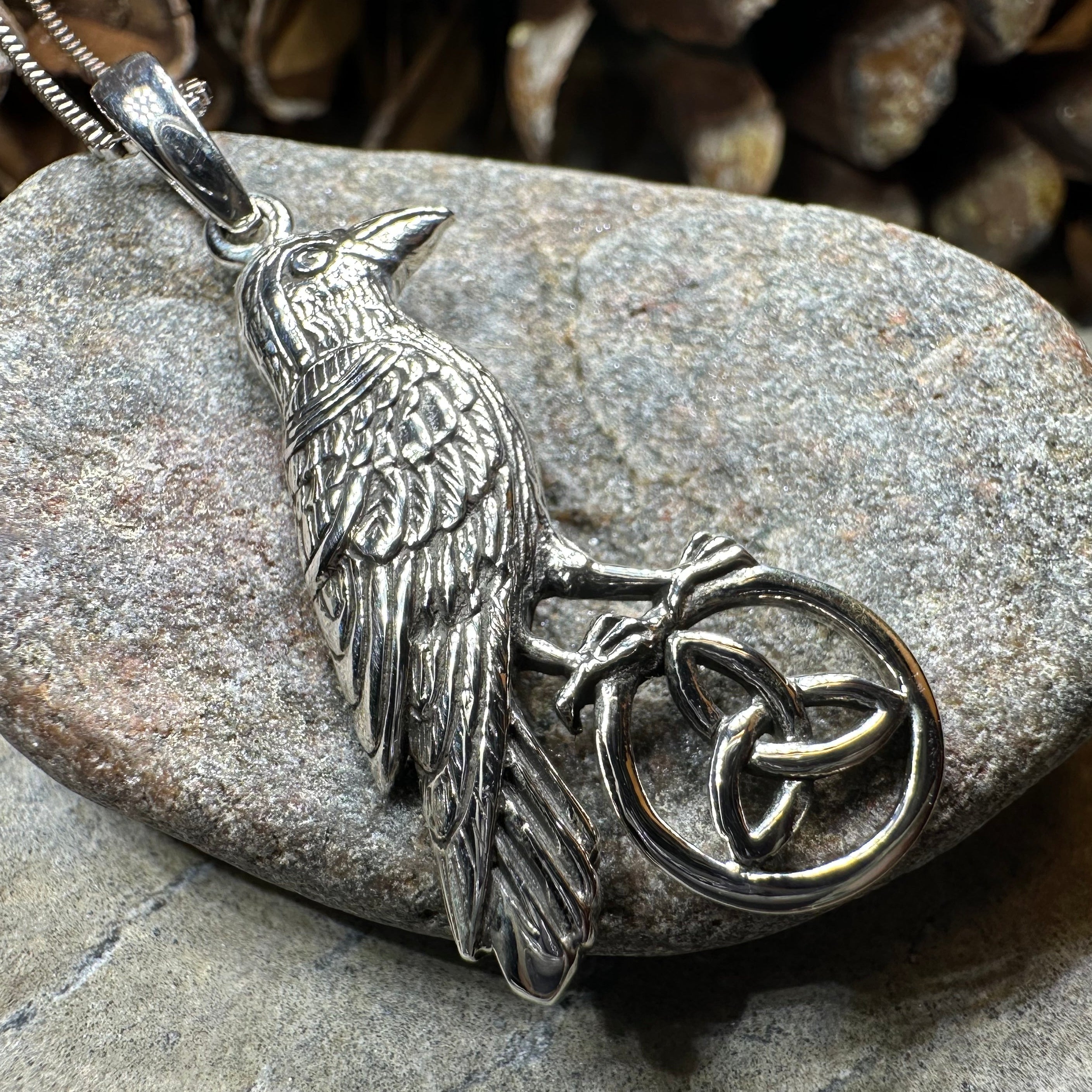 Celtic Guardian Raven Necklace