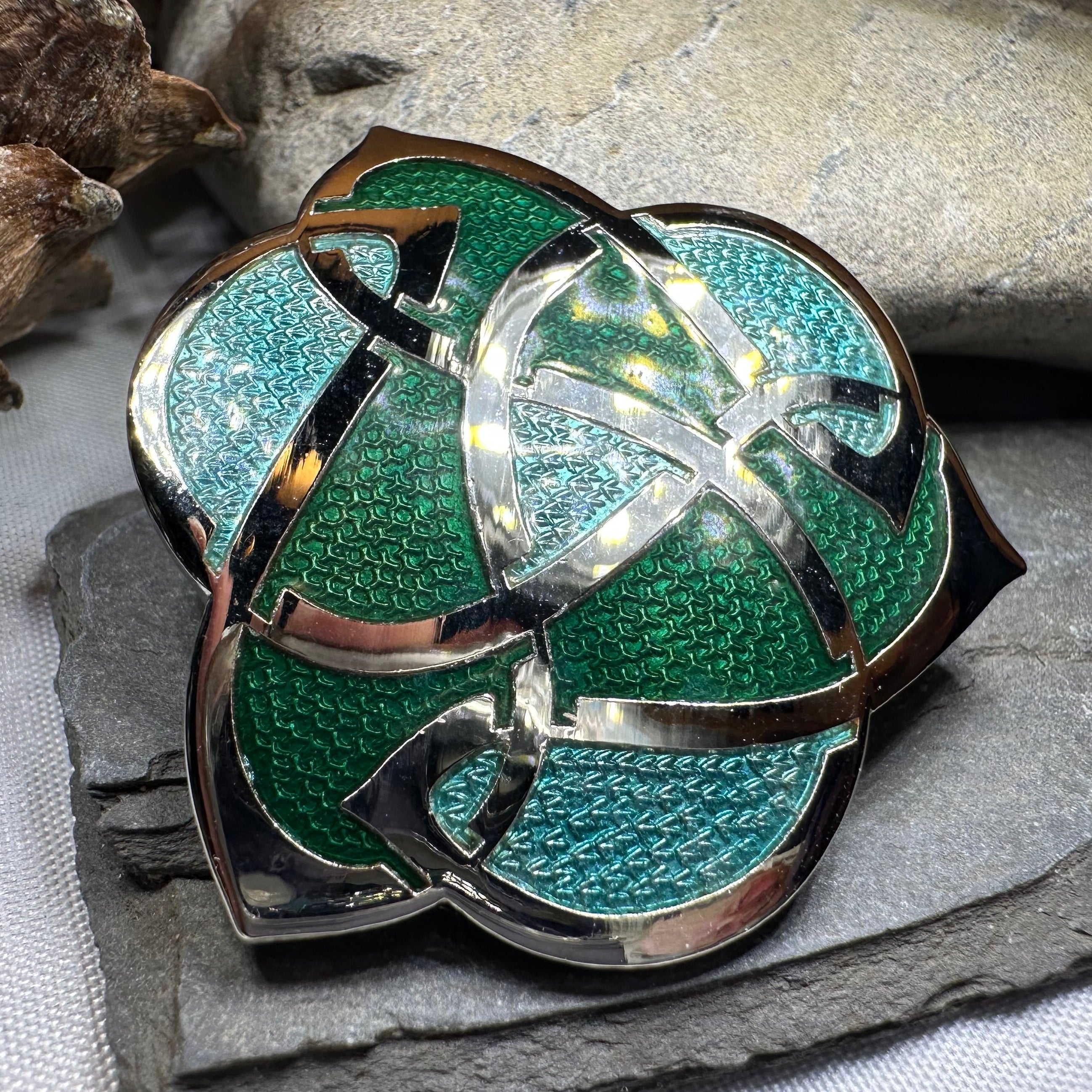 Enamel Celtic Knot Brooch