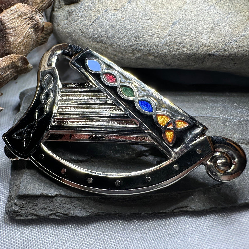 Celtic Harp Brooch