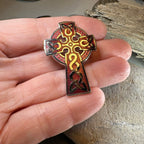 Enamel Celtic Cross Brooch