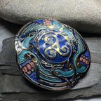 Celtic Birds Enamel Brooch