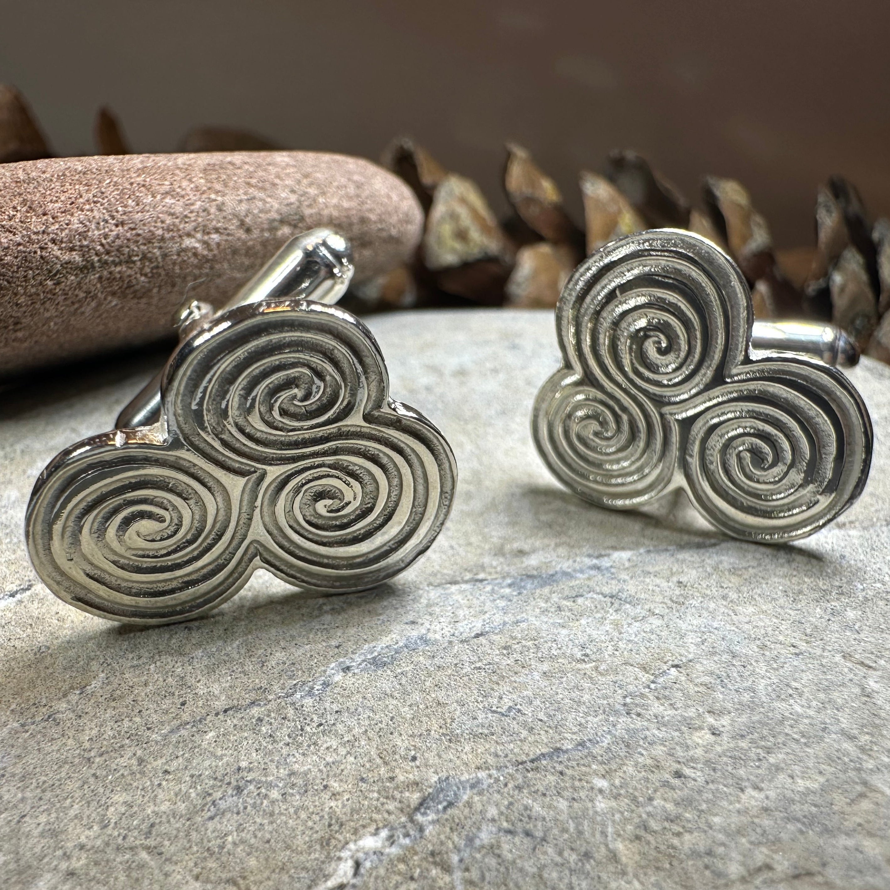 Artisan Newgrange Triple Spiral Cufflinks