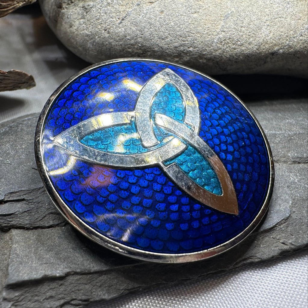 Enamel Trinity Knot Brooch