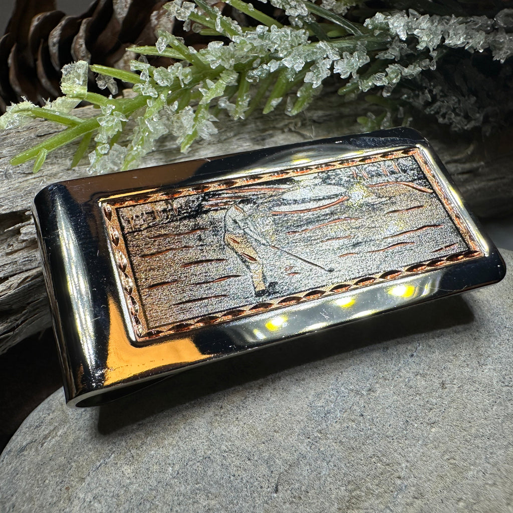 Golfer Copper Money Clip
