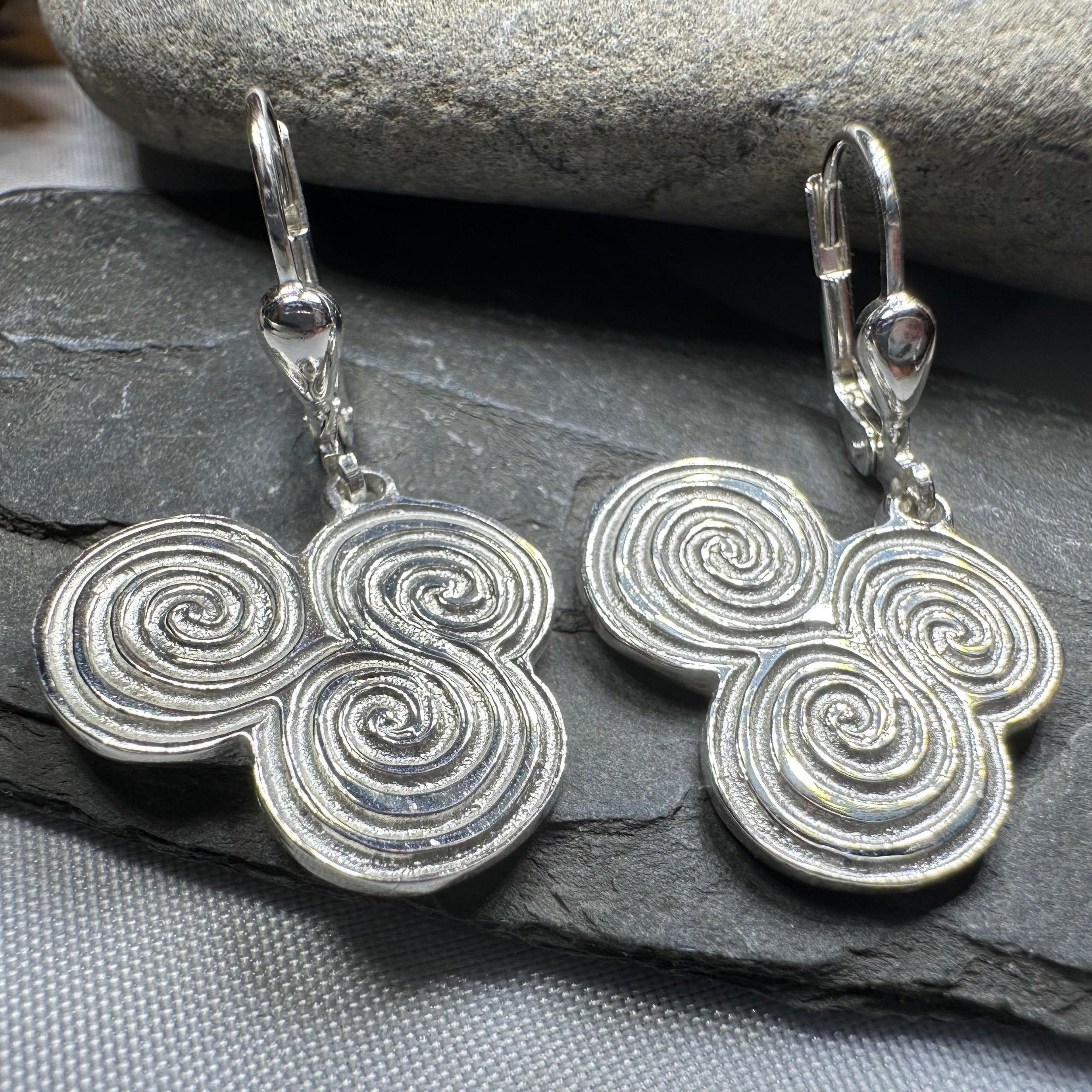 Artisan Newgrange Triple Spiral Earrings