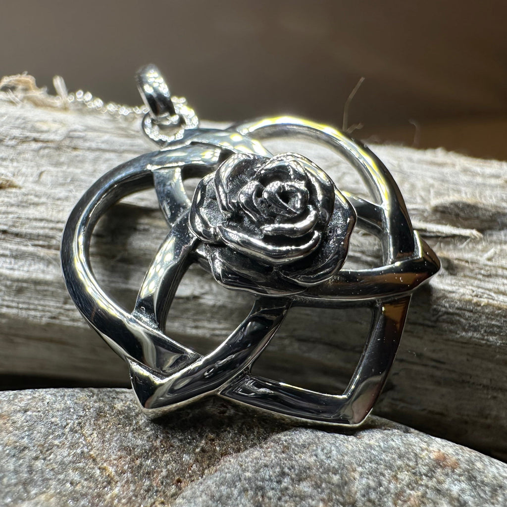Celtic Rose Heart Necklace