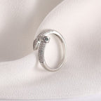 Adjustable Zirconia Ring in Gold and Silver