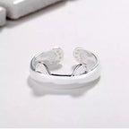Adjustable Silver Paws Ring