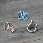 Double Crystal Silver Ring