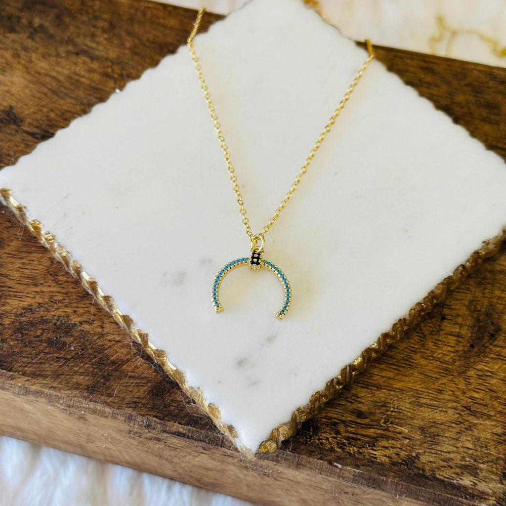 Elda Turquoise Horn Necklace