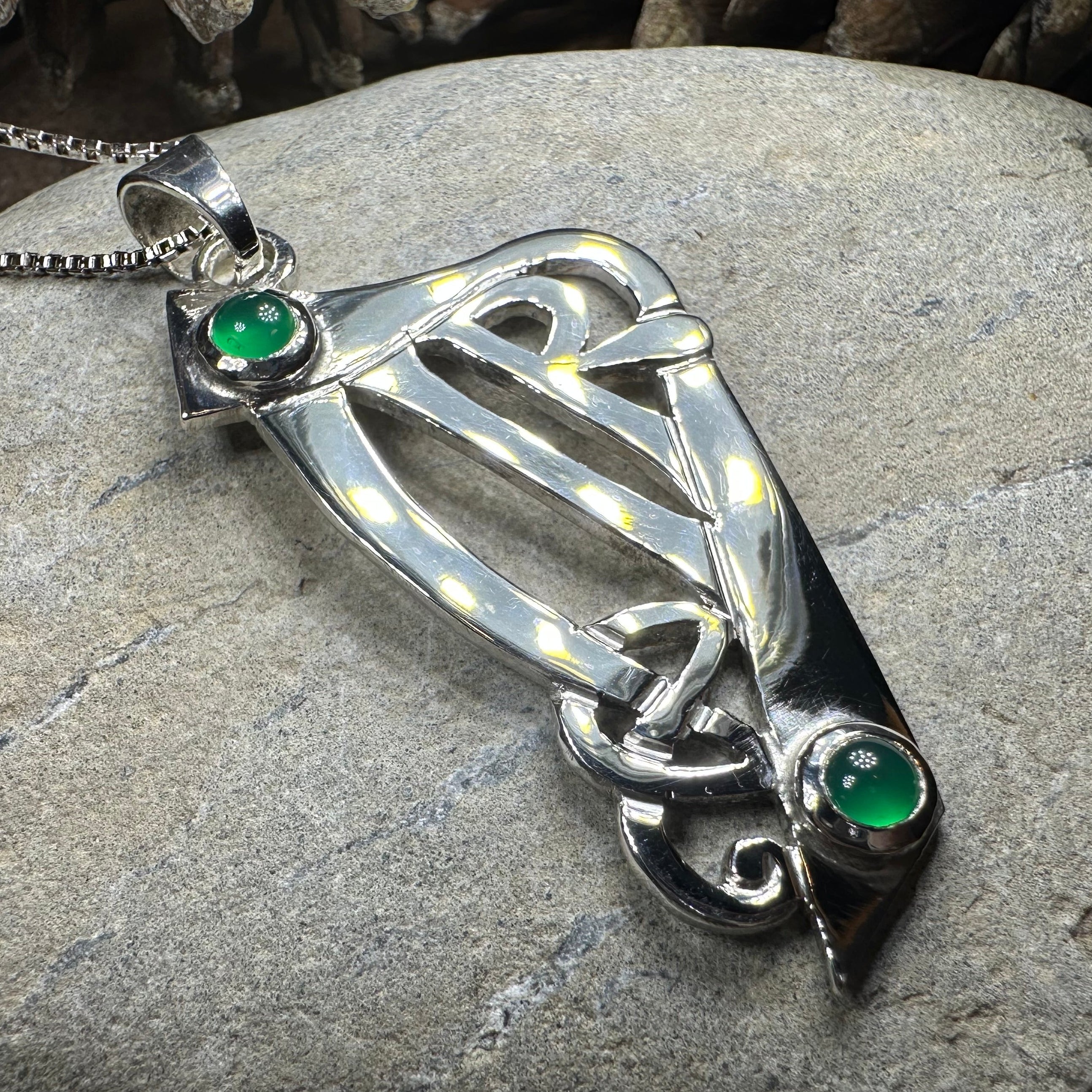 Artisan Large Irish Harp Necklace