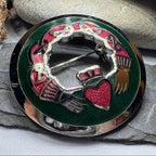 Enamel Irish Claddagh Brooch
