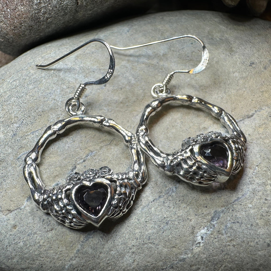 Gothic Claddagh Earrings