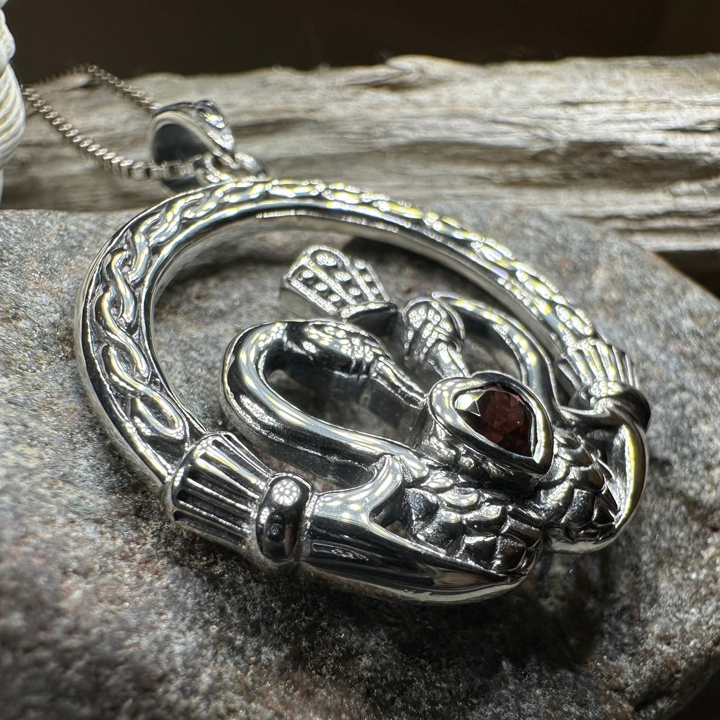 Celtic Swan Claddagh Necklace
