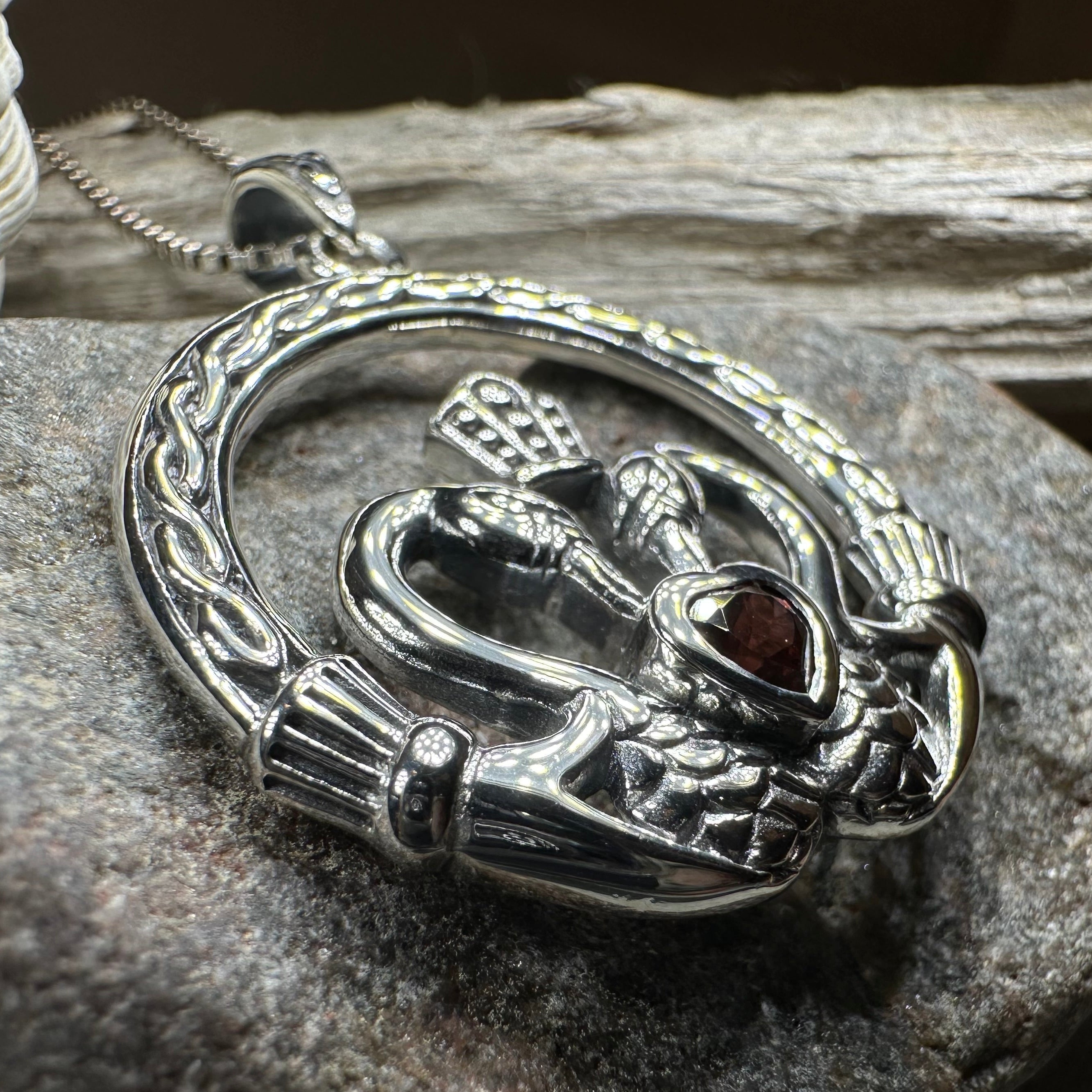 Celtic Swan Claddagh Necklace