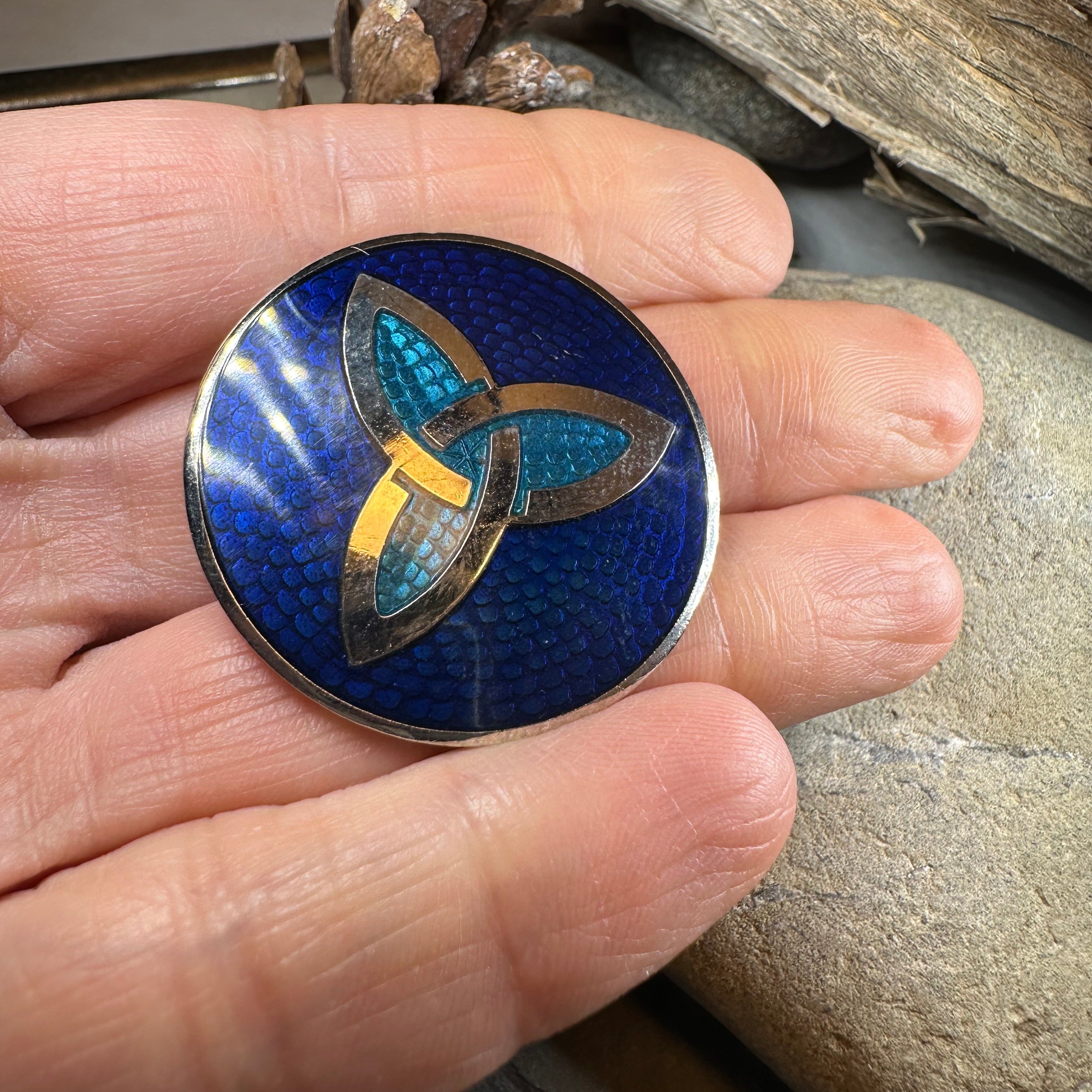 Enamel Trinity Knot Brooch