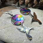 Colorful Hummingbird Artisan Earrings