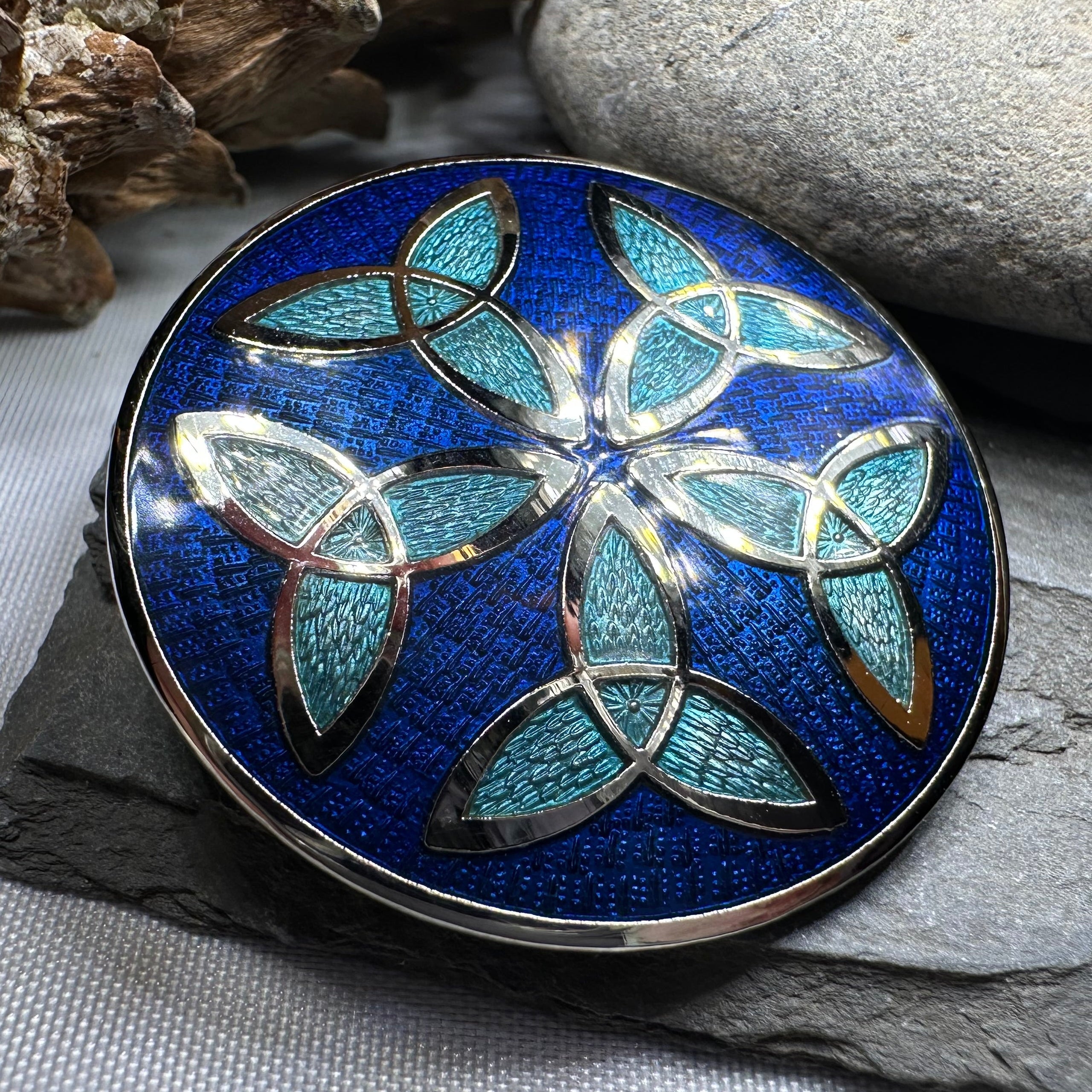 Trinity Knot Enamel Celtic Brooch