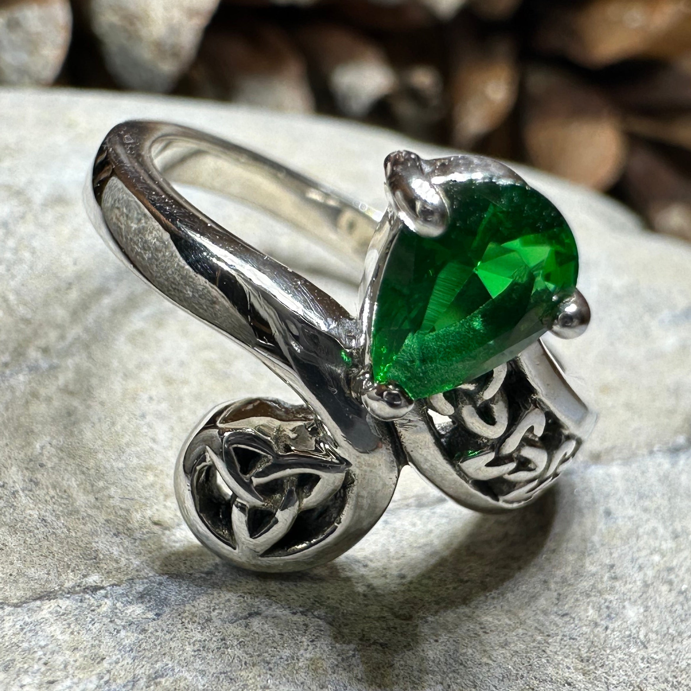 Emerald Dream Trinity Knot Ring
