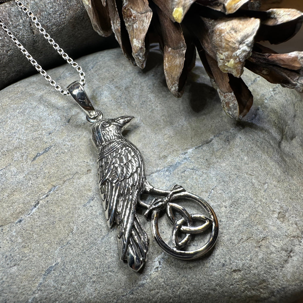 Celtic Guardian Raven Necklace
