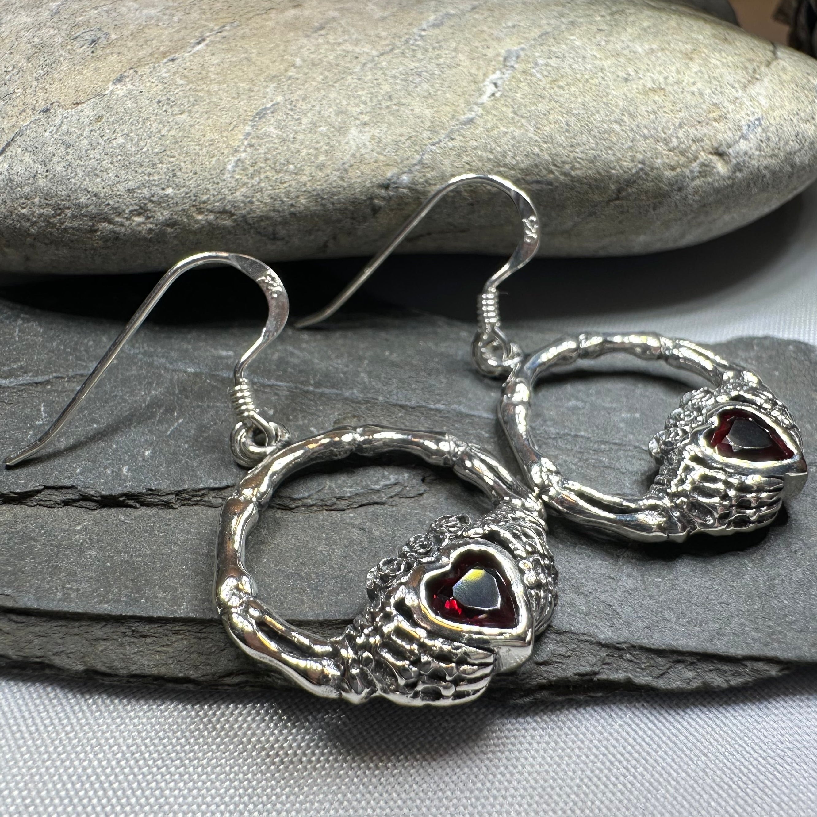 Gothic Claddagh Earrings