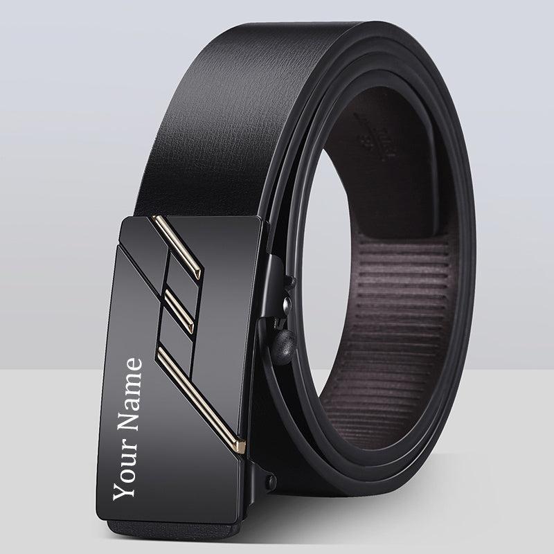 Customizable Men's Automatic Buckle Belt Faux Leather Business Casual Style