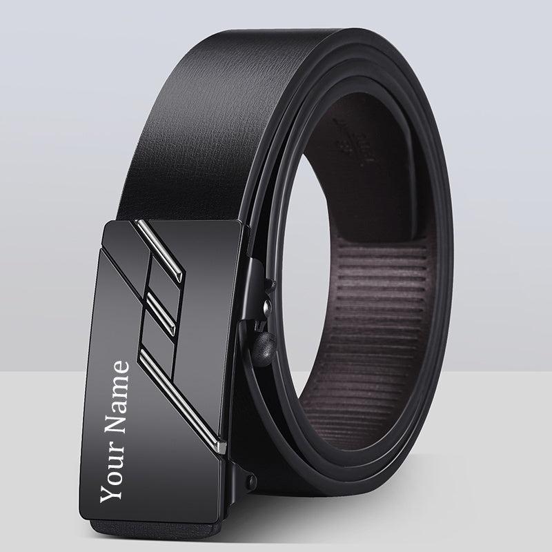 Customizable Men's Automatic Buckle Belt Faux Leather Business Casual Style