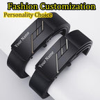 Customizable Men's Automatic Buckle Belt Faux Leather Business Casual Style