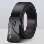 Customizable Men's Automatic Buckle Belt Faux Leather Business Casual Style
