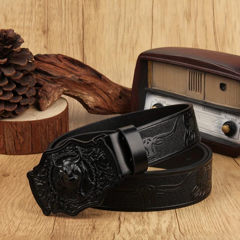 Retro Pattern Wide Waist Belt with Alloy Buckle