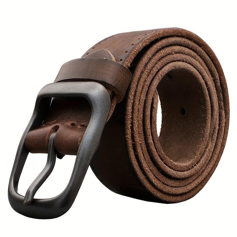 Men's Cowhide Belt Pin Buckle Classic For Daily Life and Work