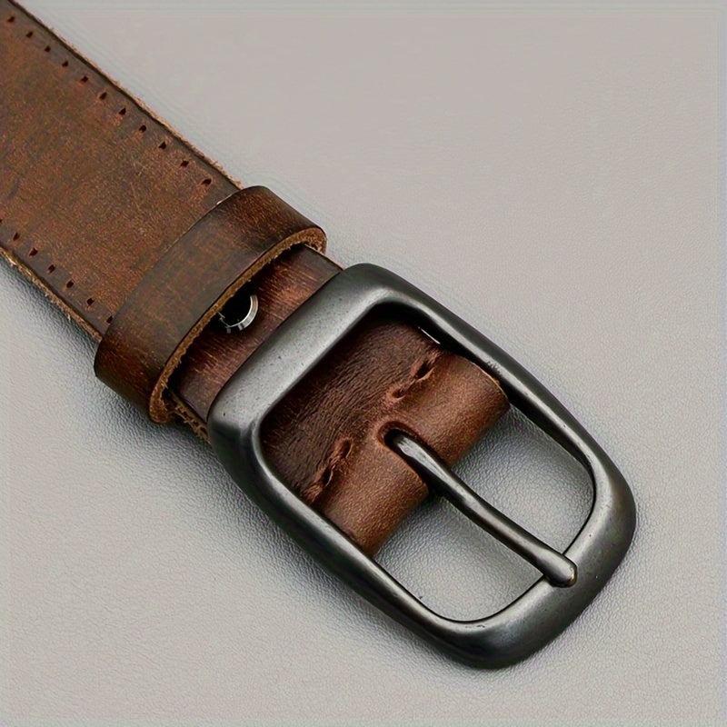 Men's Cowhide Belt Pin Buckle Classic For Daily Life and Work