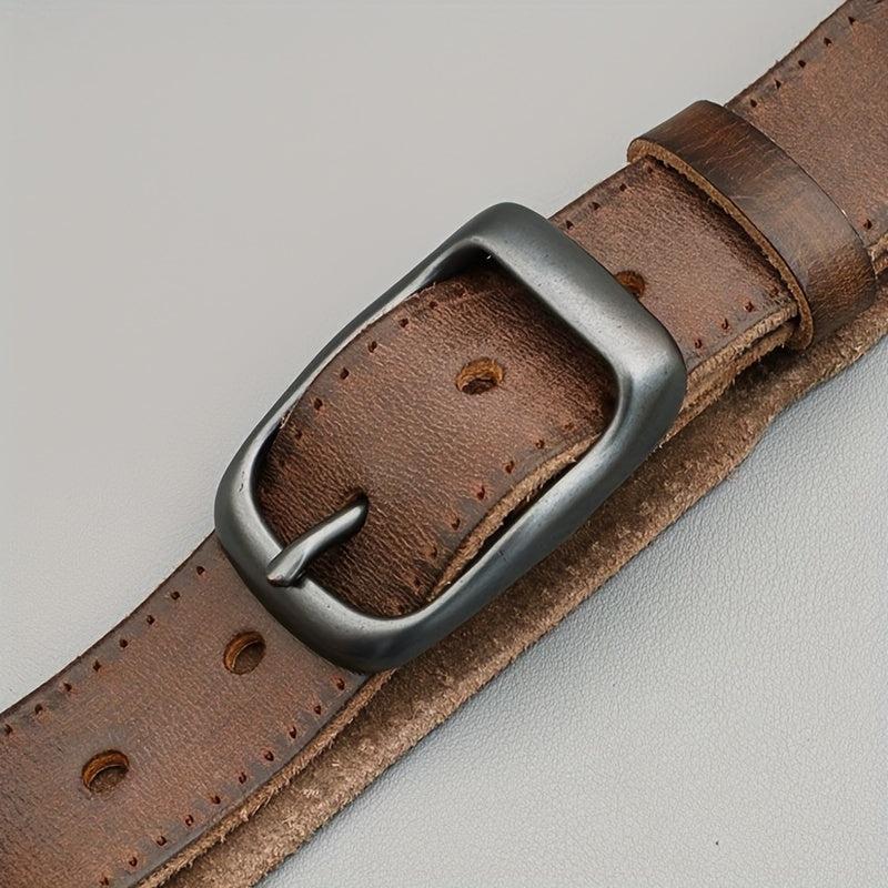 Men's Cowhide Belt Pin Buckle Classic For Daily Life and Work